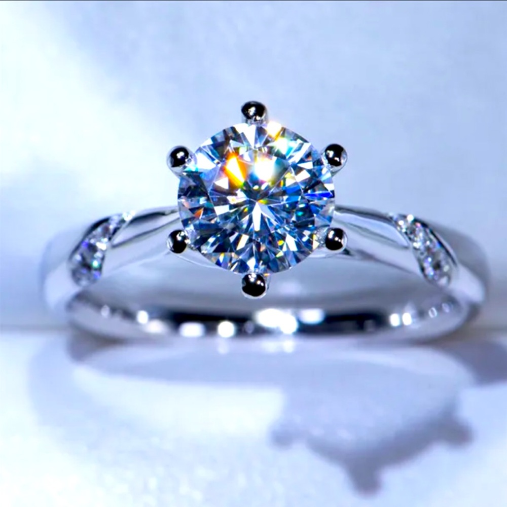 1.5ct Moissanite Diamond Solitaire Ring
